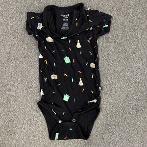 Kyte BABY Black Shirt with Colorful Cake Print